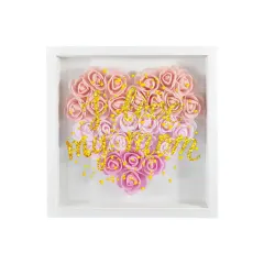 Heart-Shaped Flower Shadow Box 12"-Pink thumbnail 5