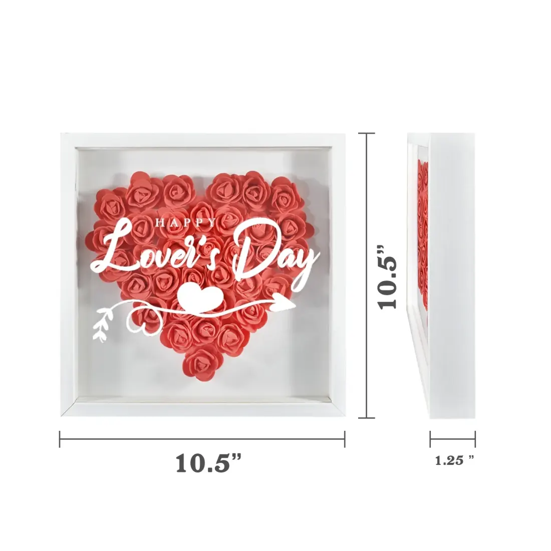 Heart-Shaped Flower Shadow Box 10"-Red — photo 4