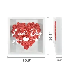 Heart-Shaped Flower Shadow Box 10"-Red thumbnail 4