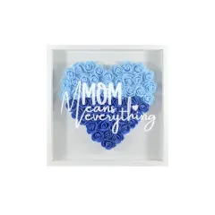 Heart-Shaped Flower Shadow Box 8"-Blue thumbnail 5