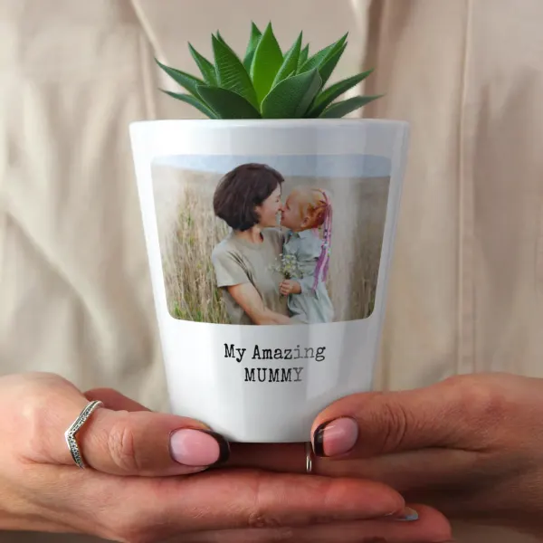 Custom-made Photo Plant Pot, Custom Picture Planter with Your Text