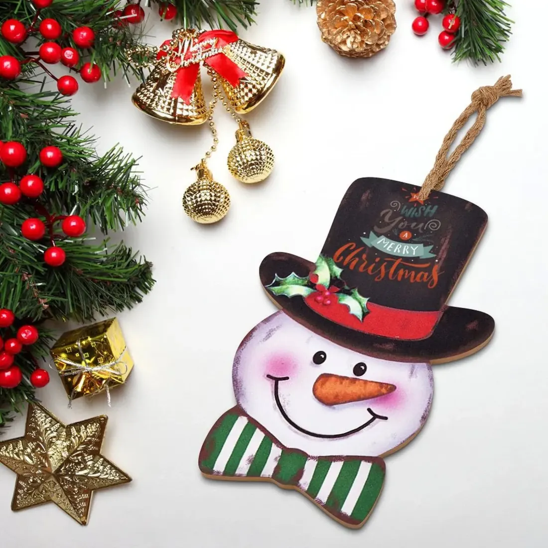 Christmas Snowman Wood Hanger — photo 4