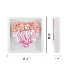 Heart-Shaped Flower Shadow Box 8"-Pink thumbnail 4