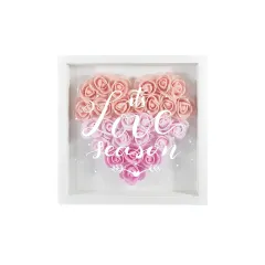 Heart-Shaped Flower Shadow Box 8"-Pink thumbnail 5