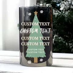Personalised Christmas Tree LED Candle, Smoked Glass Home Decoration thumbnail 2