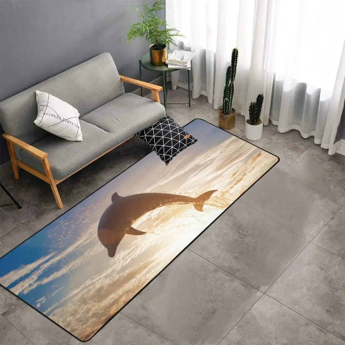 Area Rug with Black Binding 10'x3'3''