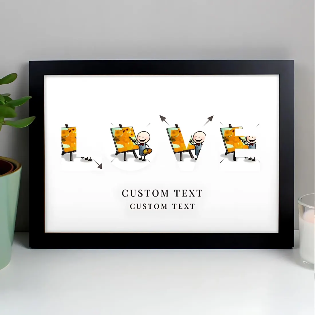 Personalised Photo Upload Frame, Custom White Poster Love Gift, Couple Name Keepsake — photo 2