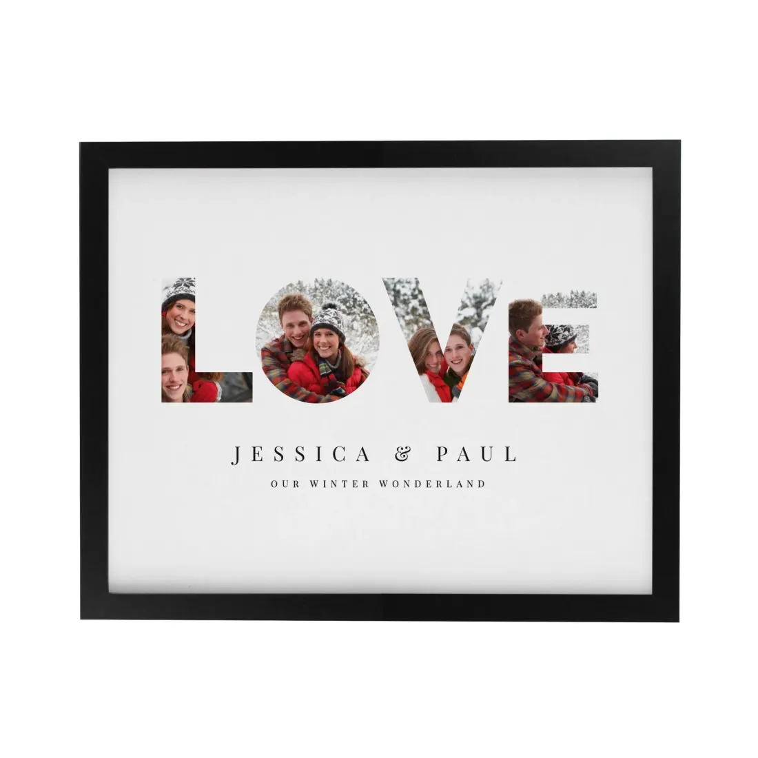 Personalised Photo Upload Frame, Custom White Poster Love Gift, Couple Name Keepsake — photo 3
