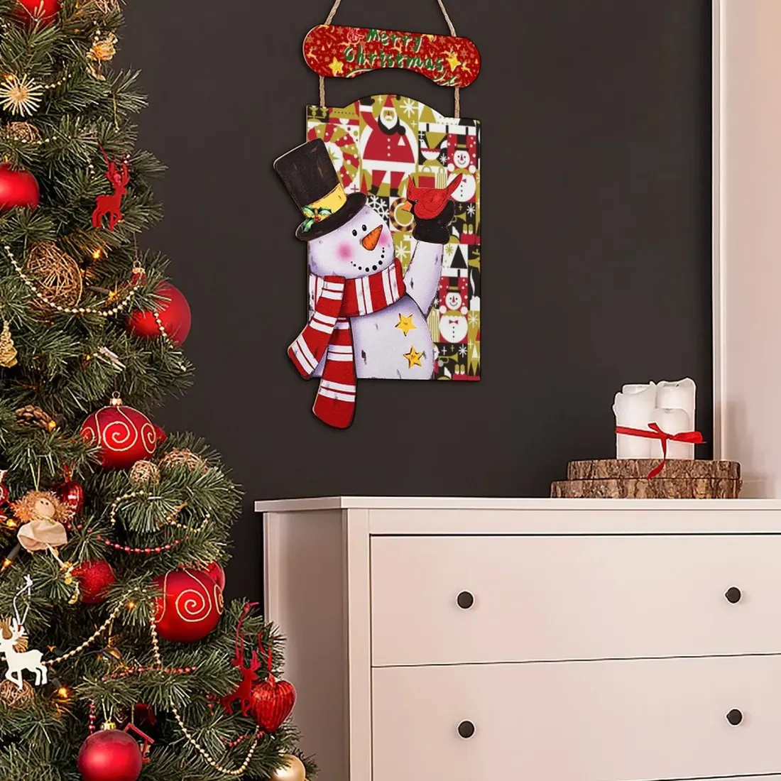 Custom Christmas Snowman Wood Sign — photo 5