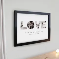 Personalised Photo Upload Frame, Custom White Poster Love Gift, Couple Name Keepsake thumbnail 4