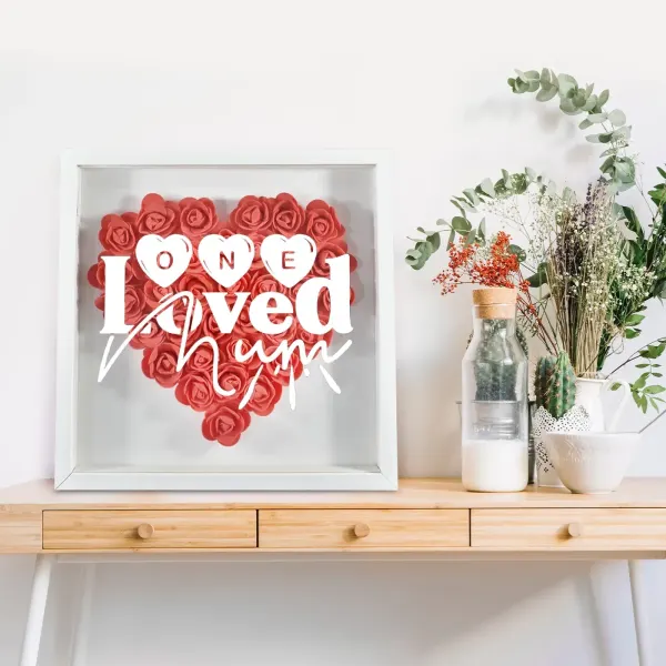 Heart-Shaped Flower Shadow Box 12"-Red