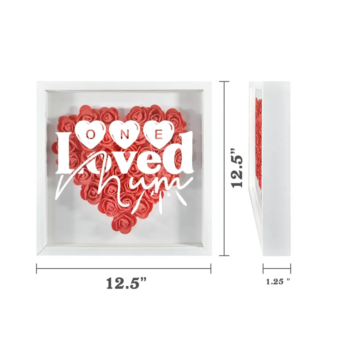 Heart-Shaped Flower Shadow Box 12"-Red — photo 3