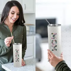 20oz Tall Skinny Tumbler with Lid and Straw thumbnail 1