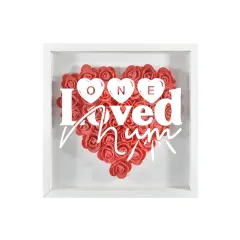 Heart-Shaped Flower Shadow Box 12"-Red thumbnail 4