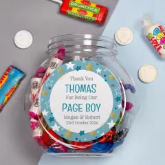 Personalized Page Boy Sweet Jar, Wedding Thank You Gift, Custom Text thumbnail 1