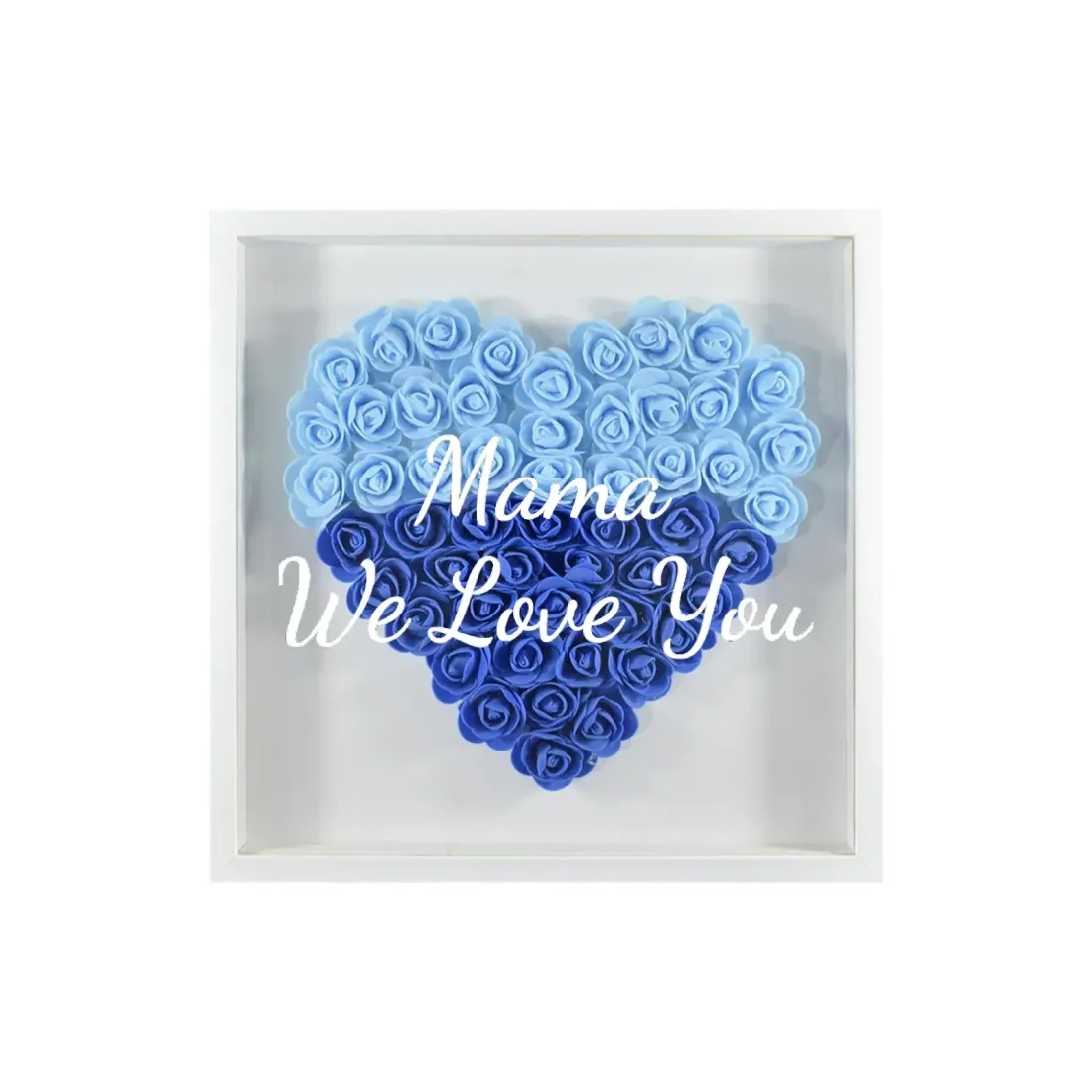 Heart-Shaped Flower Shadow Box 10"-Blue — photo 5
