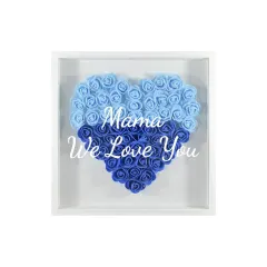 Heart-Shaped Flower Shadow Box 10"-Blue thumbnail 5