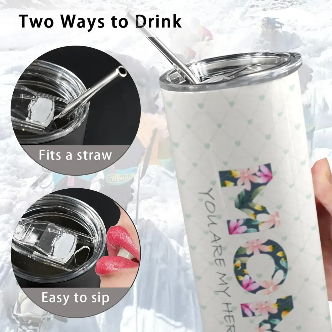 20oz Tall Skinny Tumbler with Lid and Straw — photo 4