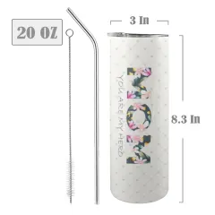 20oz Tall Skinny Tumbler with Lid and Straw thumbnail 5