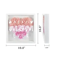 Heart-Shaped Flower Shadow Box 10"-Pink thumbnail 4