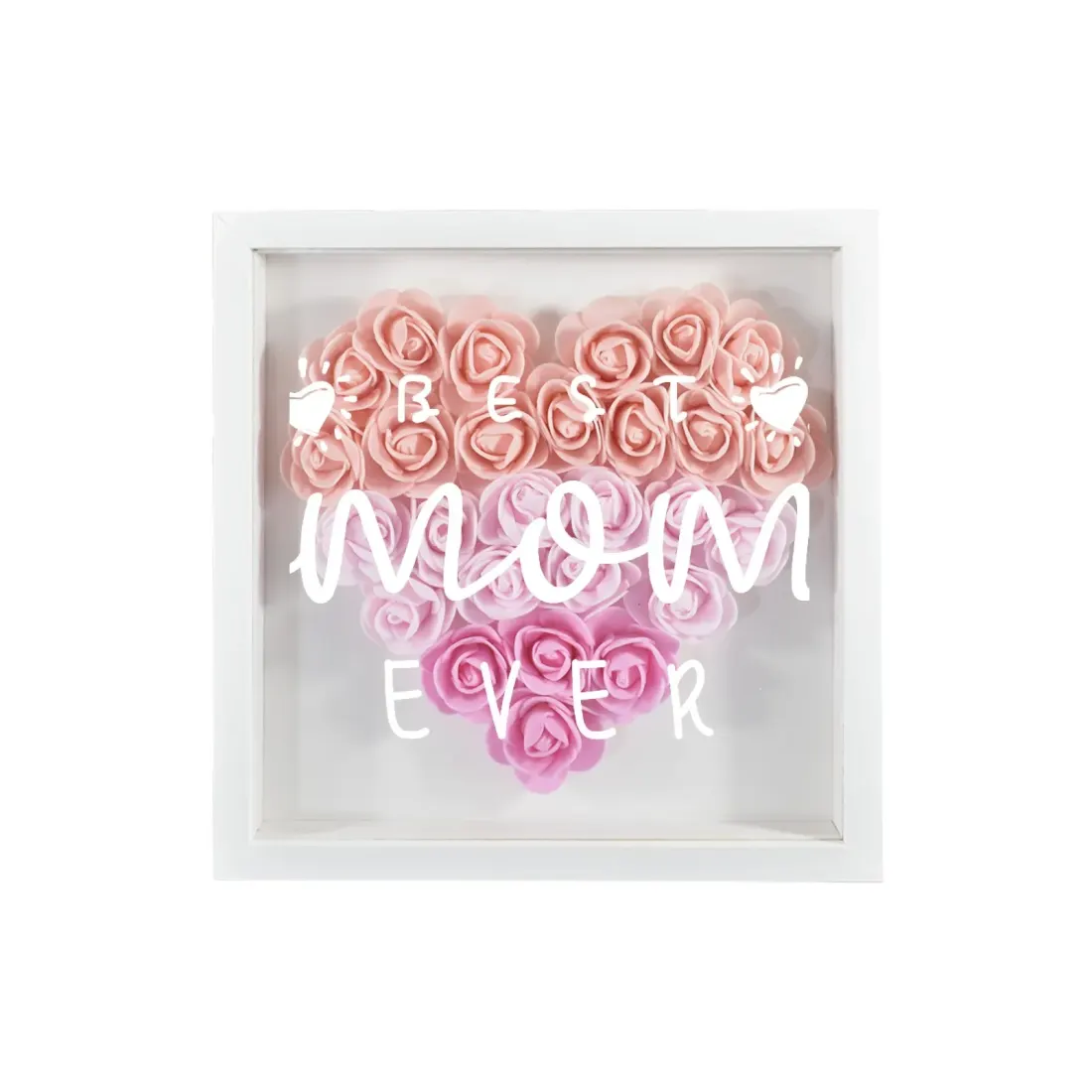 Heart-Shaped Flower Shadow Box 10"-Pink — photo 5