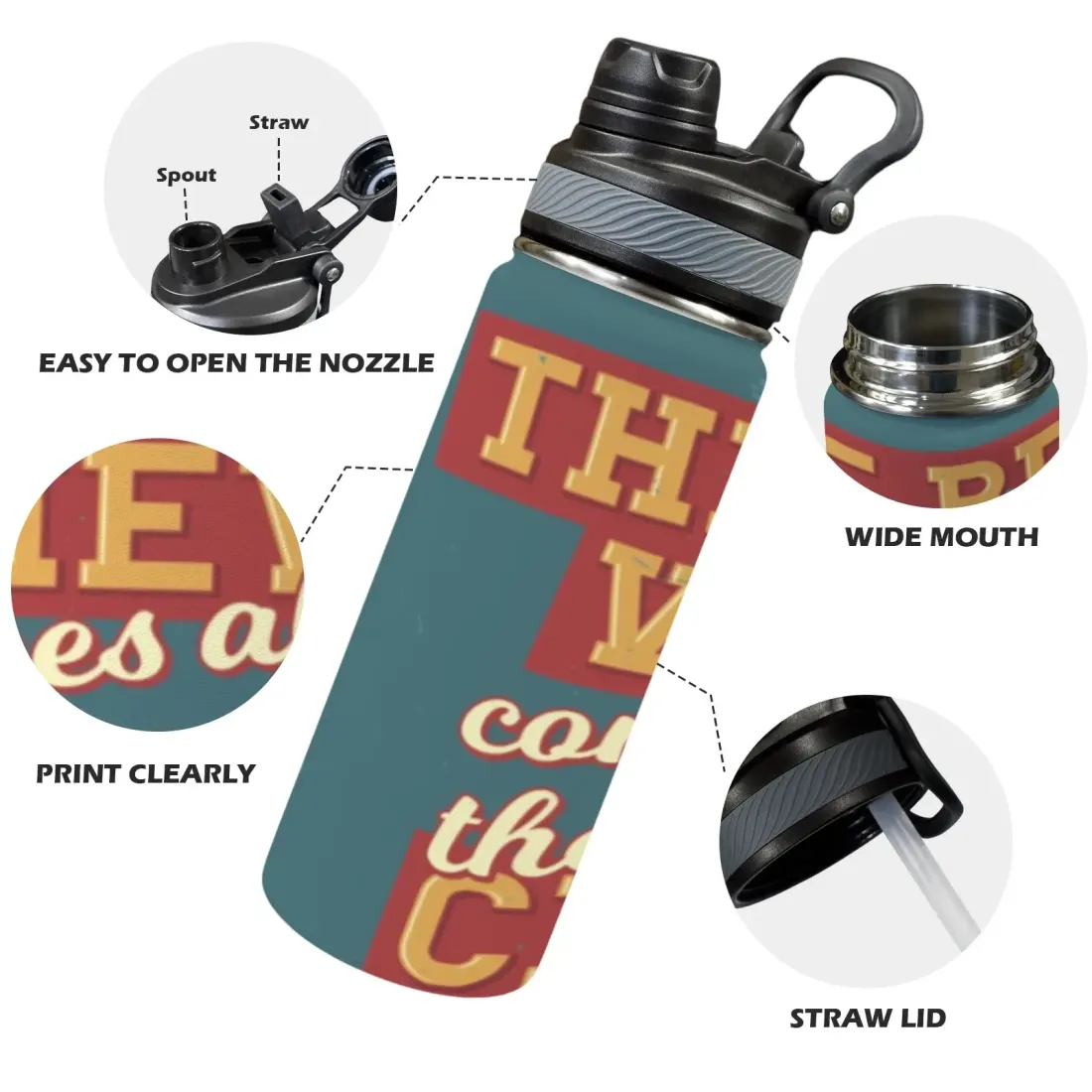Insulated Water Bottle with Dual-use Lid (18oz) — photo 4