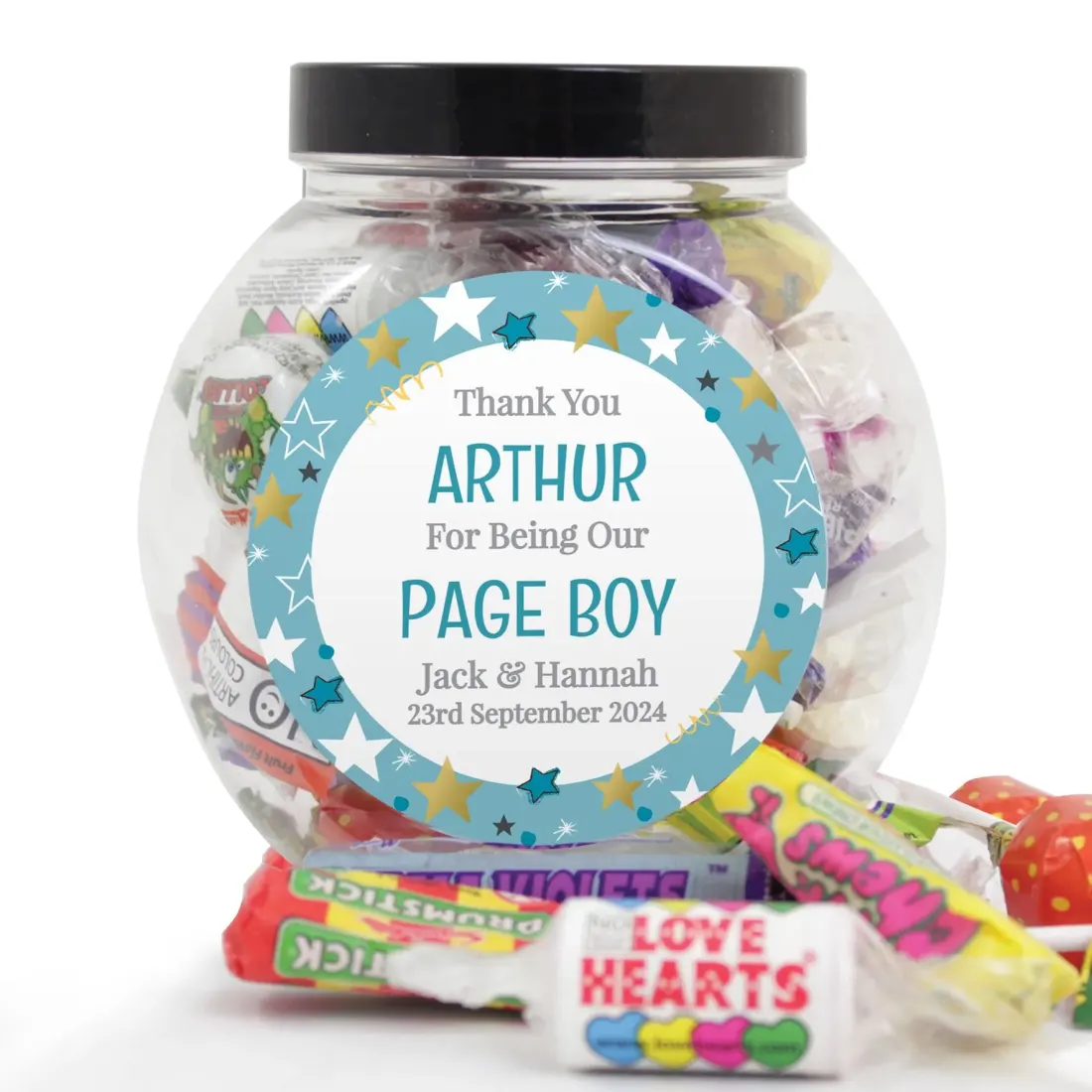 Personalized Page Boy Sweet Jar, Wedding Thank You Gift, Custom Text — photo 4