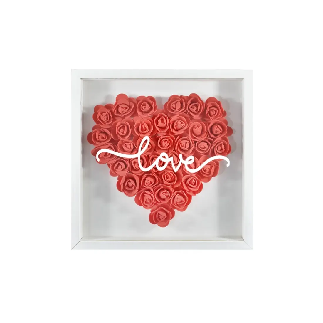 Heart-Shaped Flower Shadow Box 8"-Red — photo 5