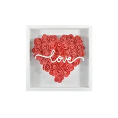 Heart-Shaped Flower Shadow Box 8"-Red thumbnail 5