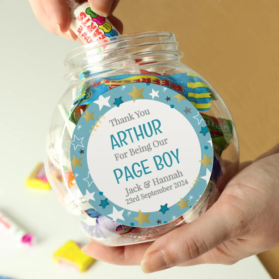 Personalized Page Boy Sweet Jar, Wedding Thank You Gift, Custom Text — photo 5