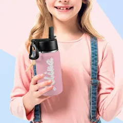 Kids Water Bottle with Straw Lid (12 oz) thumbnail 1