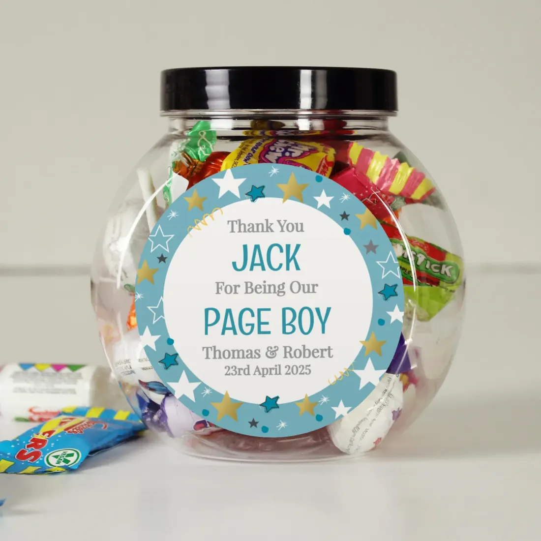 Personalized Page Boy Sweet Jar, Wedding Thank You Gift, Custom Text — photo 6