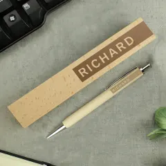 Personalised Wooden Pen Set, Engraved Name Pen and Gift Box thumbnail 1
