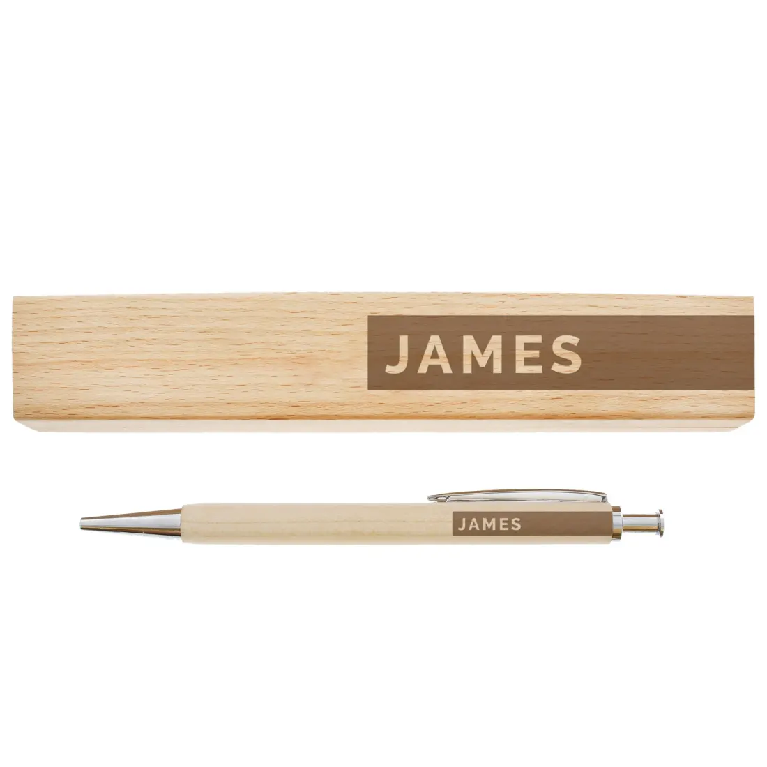 Personalised Wooden Pen Set, Engraved Name Pen and Gift Box — photo 5