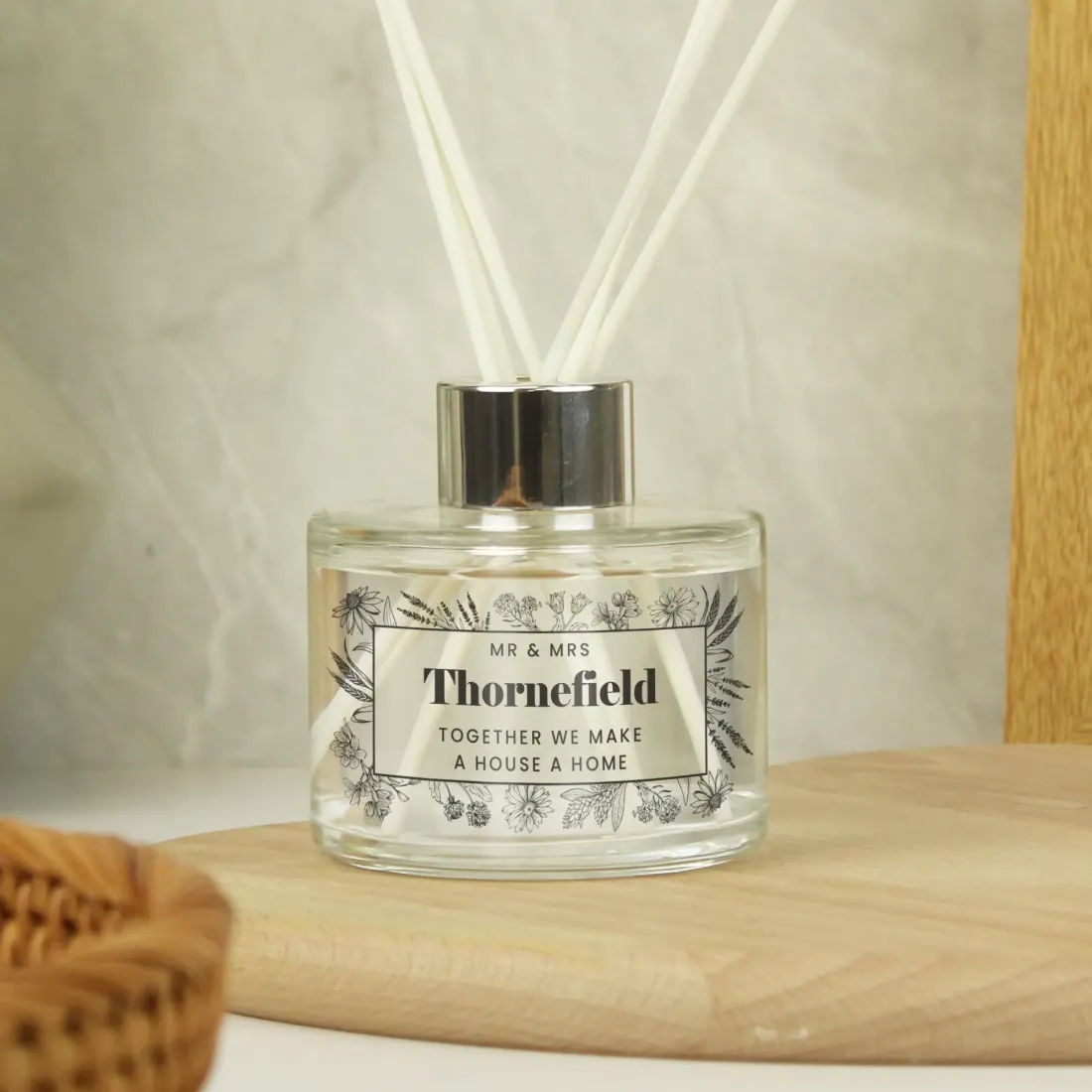 Personalised Reed Diffuser, Black Foliage Wedding or New Home Gift — photo 3