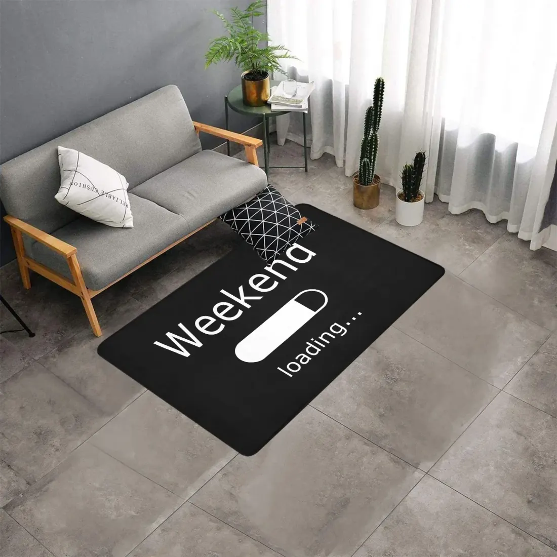 Area Rug with Black Binding 5'x3'3''