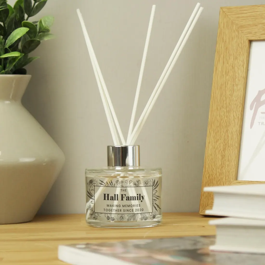 Personalised Reed Diffuser, Black Foliage Wedding or New Home Gift — photo 4