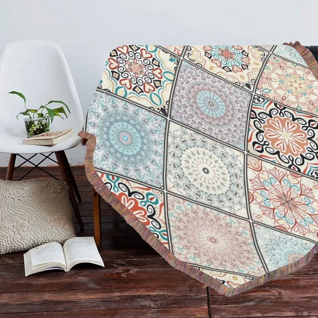 Ultra-Soft Mixed Green Fringe Blanket 30"x40" — photo 3