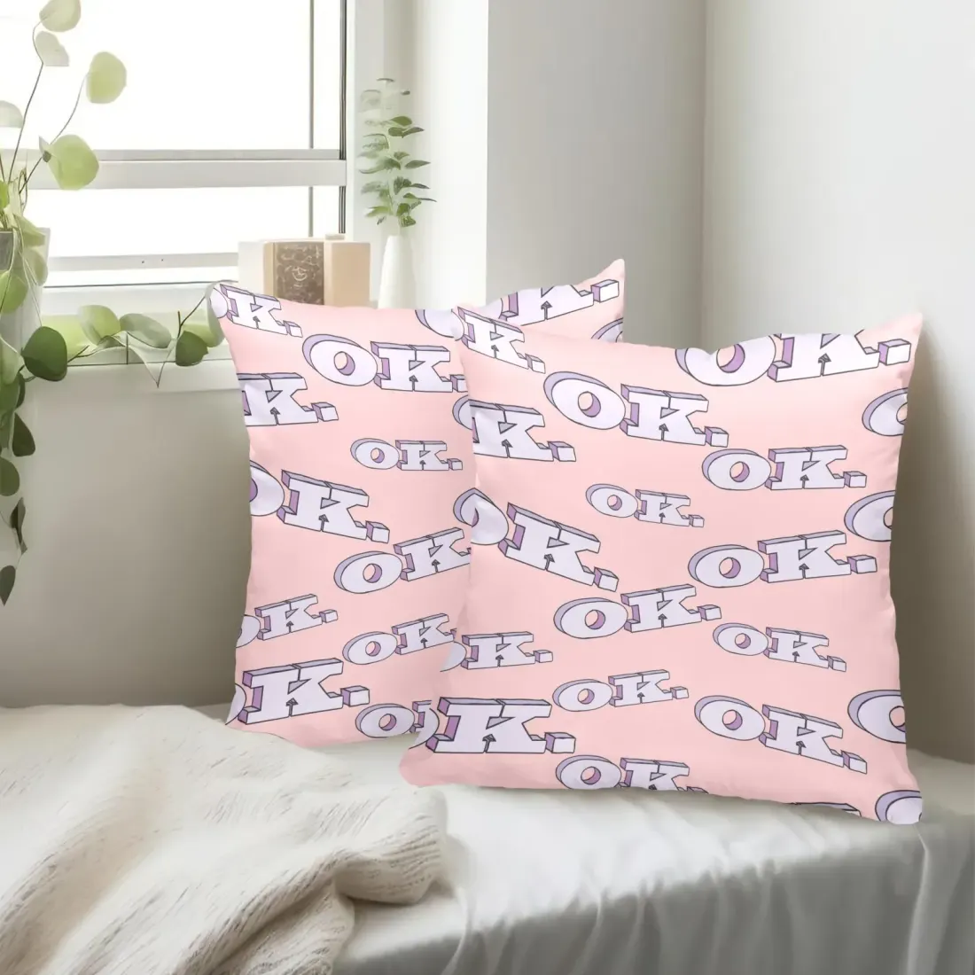 Peach Skin Pillowcase 20"x20" (One Side Printing)(2 Pack)