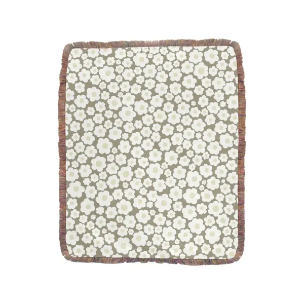 Ultra-Soft Mixed Green Fringe Blanket 50"x60"