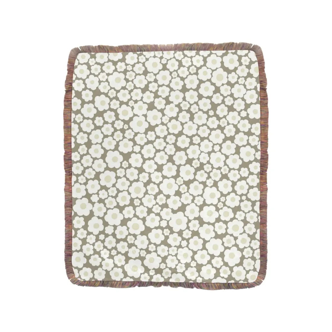 Ultra-Soft Mixed Green Fringe Blanket 50"x60"