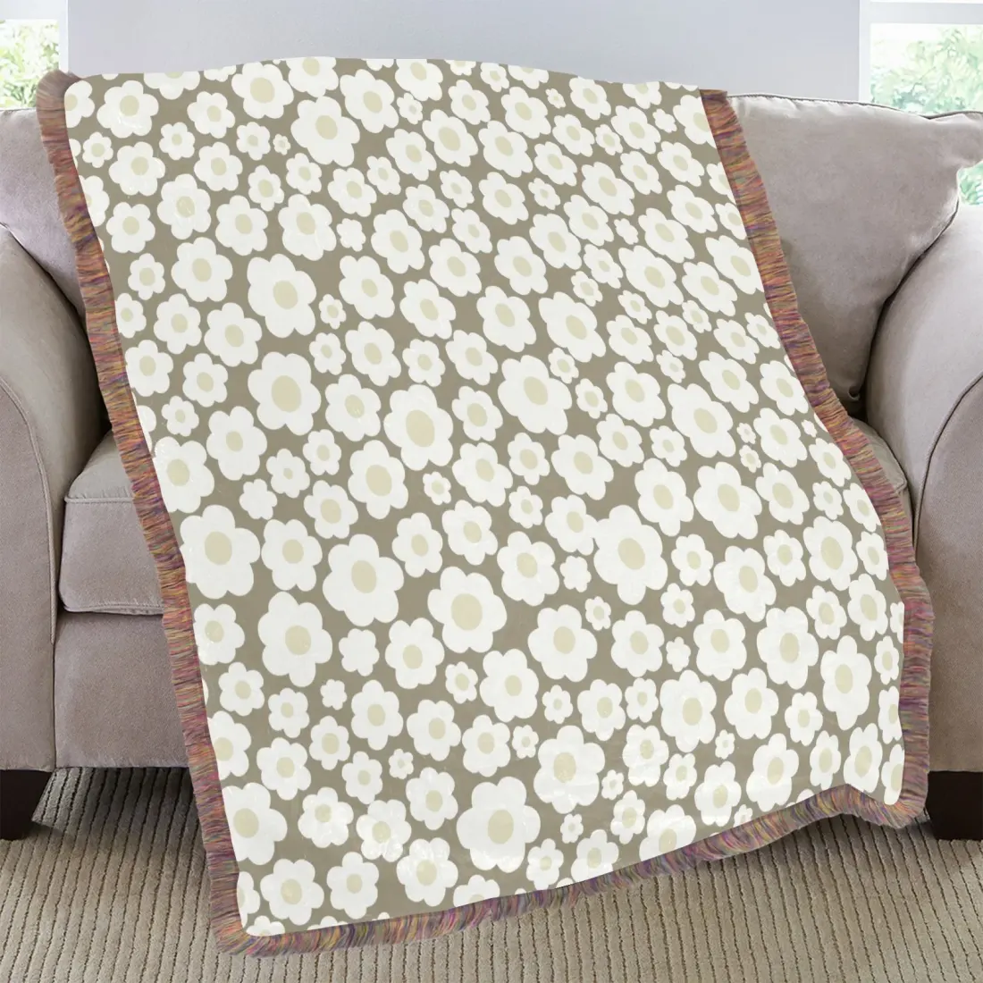 Ultra-Soft Mixed Green Fringe Blanket 50"x60" — photo 2