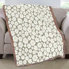 Ultra-Soft Mixed Green Fringe Blanket 50"x60" thumbnail 2