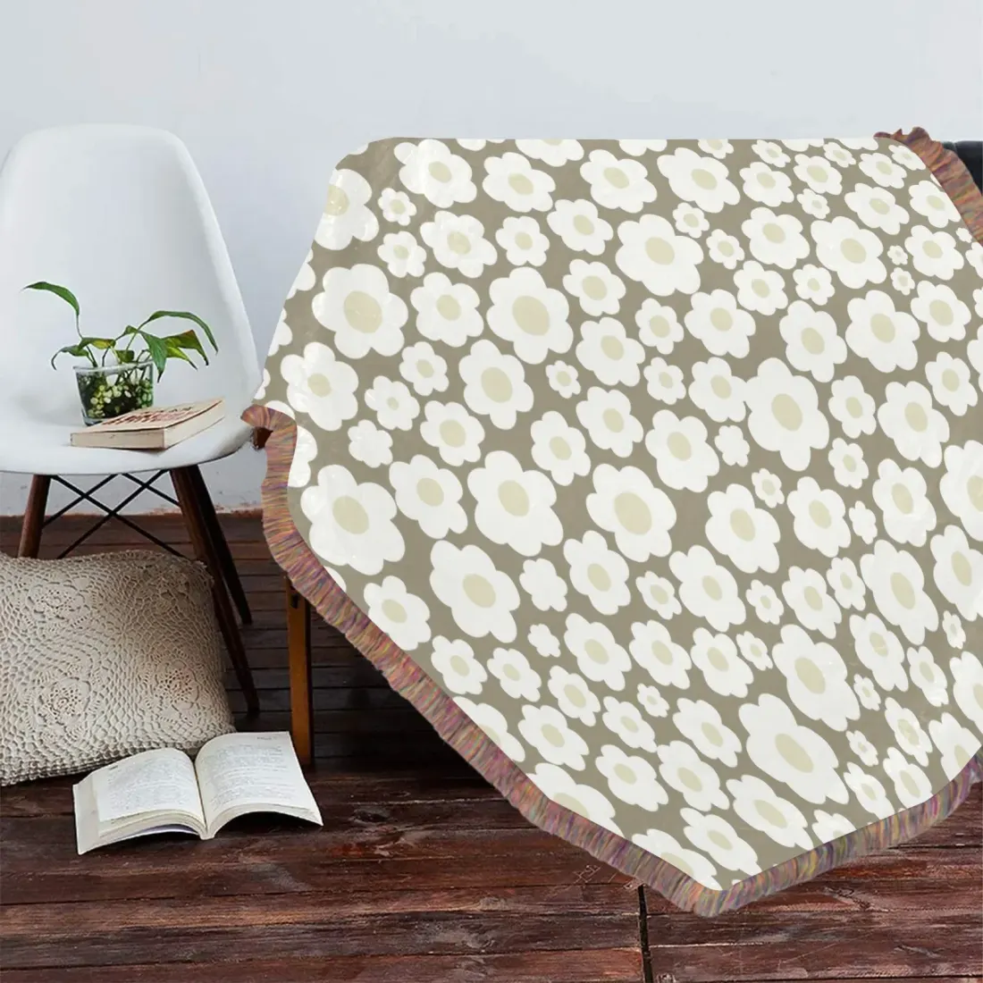 Ultra-Soft Mixed Green Fringe Blanket 50"x60" — photo 3