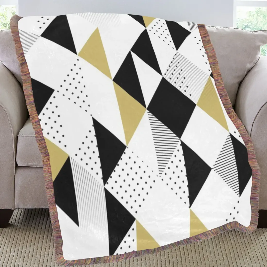 Ultra-Soft Mixed Green Fringe Blanket 60"x80" — photo 2