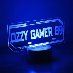 Personalised Gamer Tag LED Night Light, Colour Changing Gaming Lamp thumbnail 4