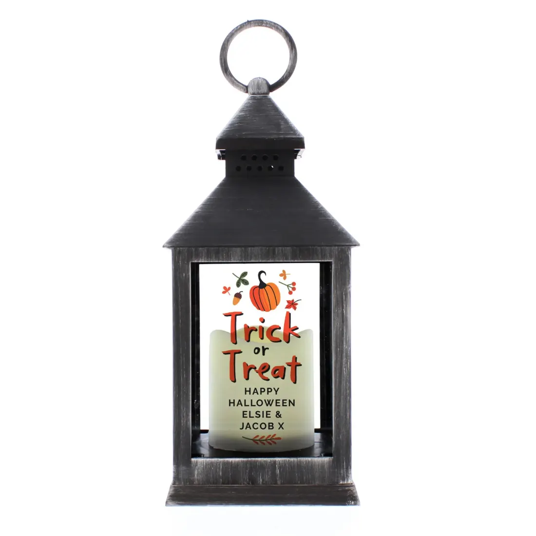 Personalised Halloween Lantern, Custom House Decoration, Engraved Text LED Candle — photo 6
