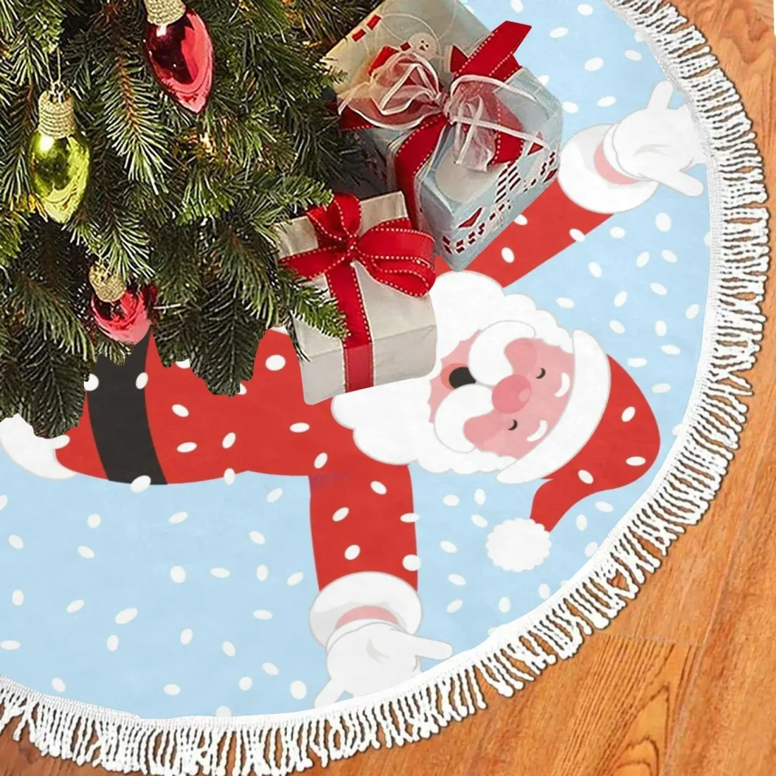 Thick Fringe Christmas Tree Skirt 48"x48" — photo 3