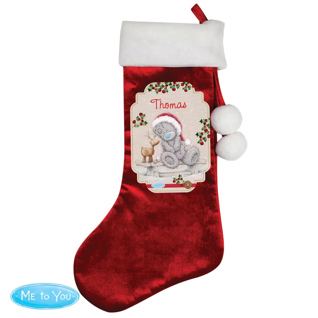 Personalised Christmas Stocking, Me to You Teddy Reindeer Red Gift — photo 3