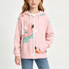 Children's Hooded Zip-Up Sweatshirt with Drawstrings thumbnail 1